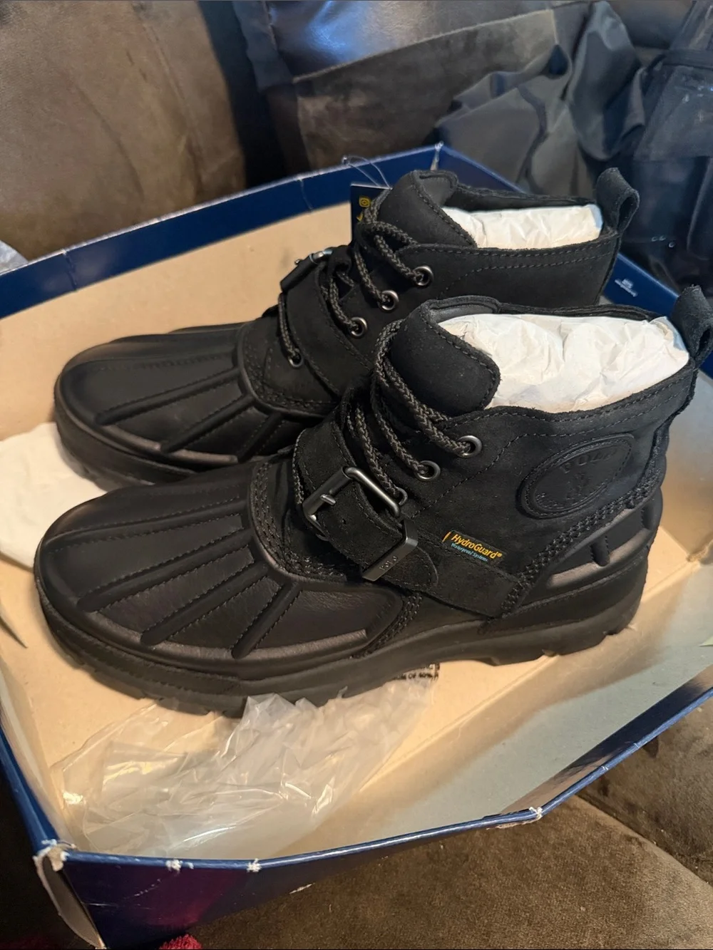 ** BRAND NEW ** Polo by Ralph Lauren Men’s Black Waterproof Hiker Boots